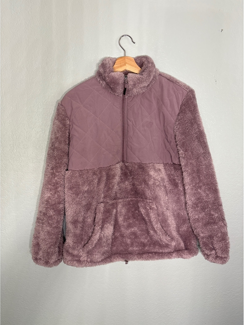New Balance teddy quilted plush fleece dusty rose mauve
